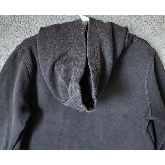 Nike Black Swoosh Logo Kangaroo Pocket Basic Pullover Hoodie Youth Size Large 7 - Picture 9 of 11